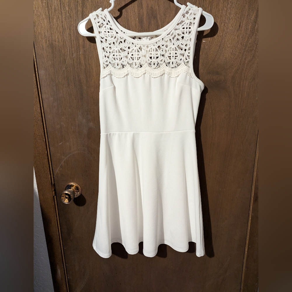Lulu's White Lace Skater Dress